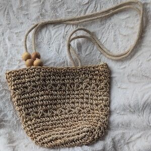 Vintage Summer Tan Woven Bag